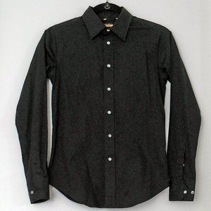 Womens Ralph Lauren Rugby Black Cotton Poplin Button Up Top 0
